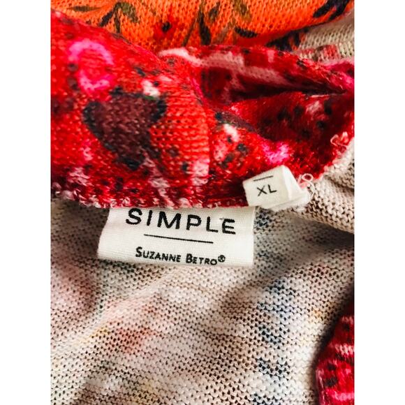 Simple Suzanne Betro Floral Long Sleeve Cardigan/Sweater Size XL - Picture 9 of 10